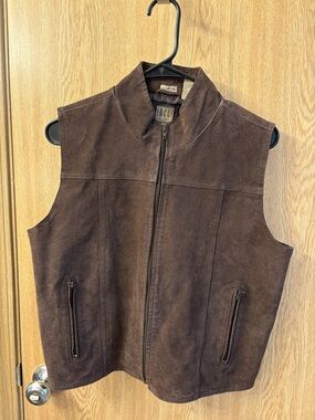 Brown Suede Men's Zip-Up Vest